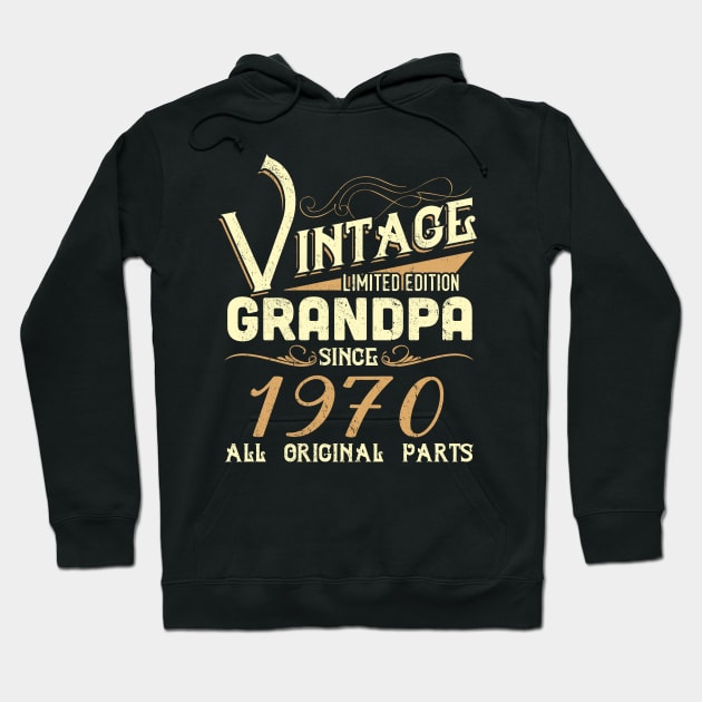 Vintage Grandpa Since 1970 Funny Man Myth Legend Daddy Hoodie by johnbbmerch